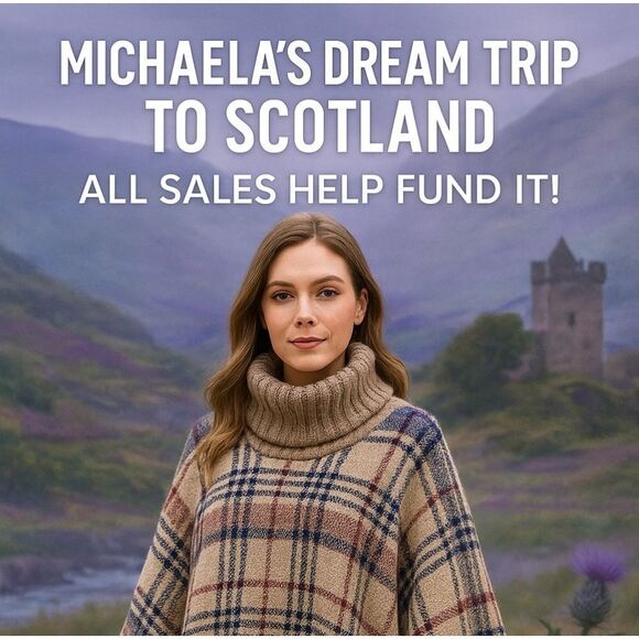 Time And Tru Plaid Turtleneck Poncho Sweater | Fall Cozy Style | Size L/XL - Picture 2 of 15